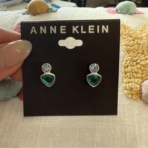 Anne Klein Green and Silver Earrings